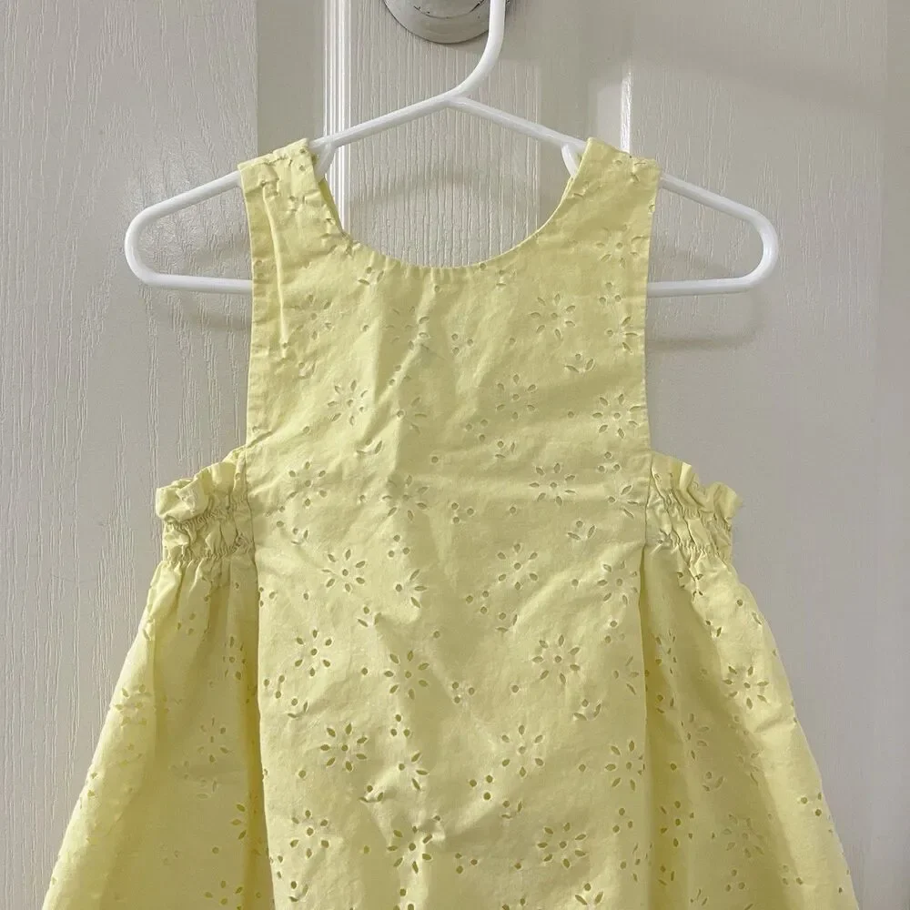 Zara Yellow Embroidered Balloon Dress Girls Size 5 FLAWS